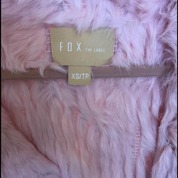 FOX the label pink rabbit fur jacket - perfect condition 10/10 - Picture 4 of 4